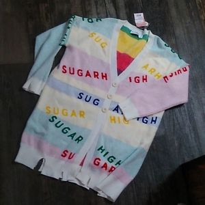 Women's SUGARHIGH M Distressed Cardigan Sweater Dress